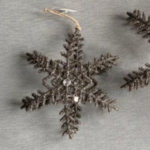 NEW Pottery Barn Small Metallic Snowflake Tealight